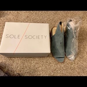 Sole Society V- Cut suede sandal